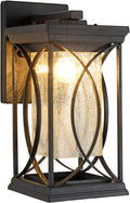 Dusk to Dawn Outdoor Coach Lantern Wall Light - Crack Glass Elegance