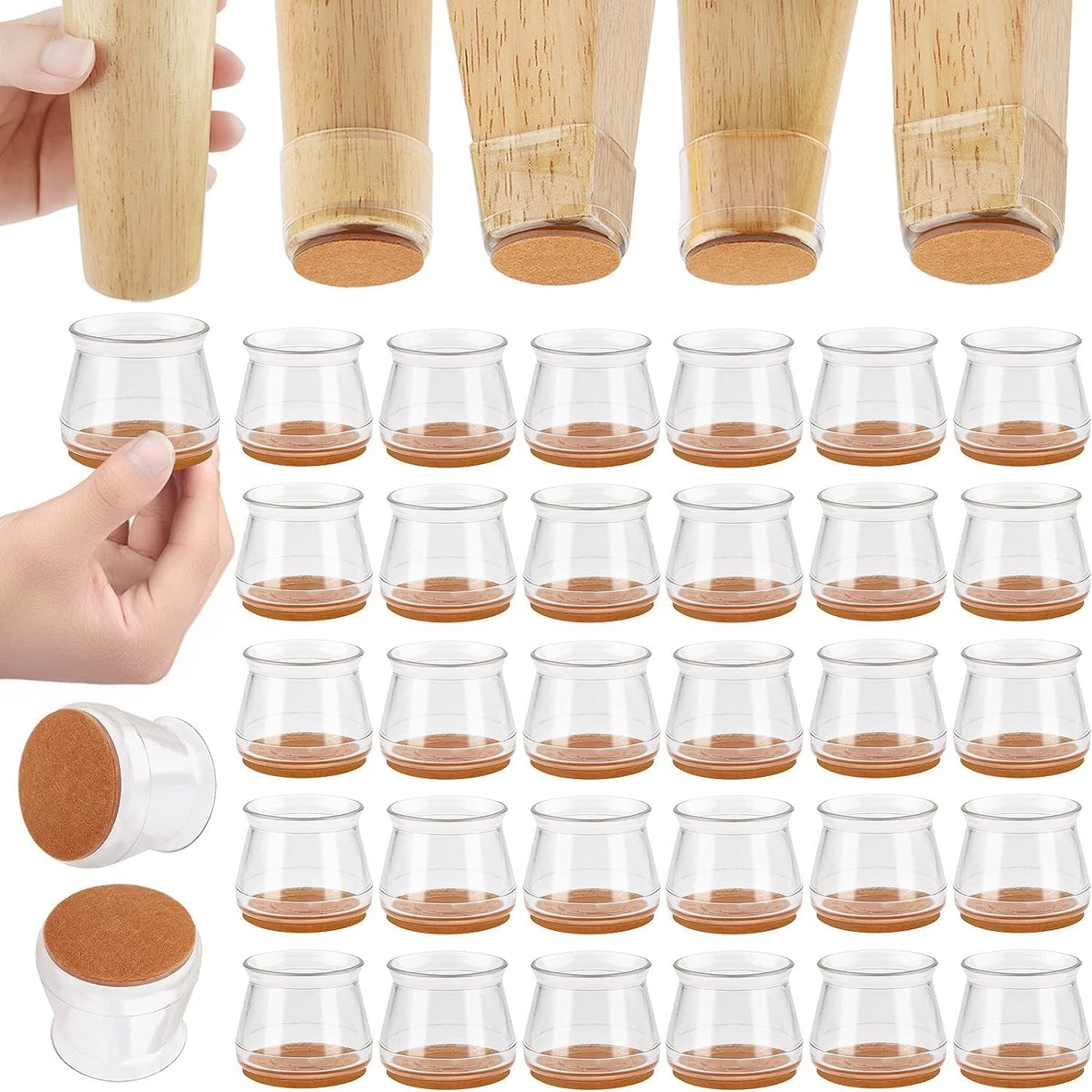 32Pcs Chair Leg Protectors by CNDREAM: Scratch-Free Floors