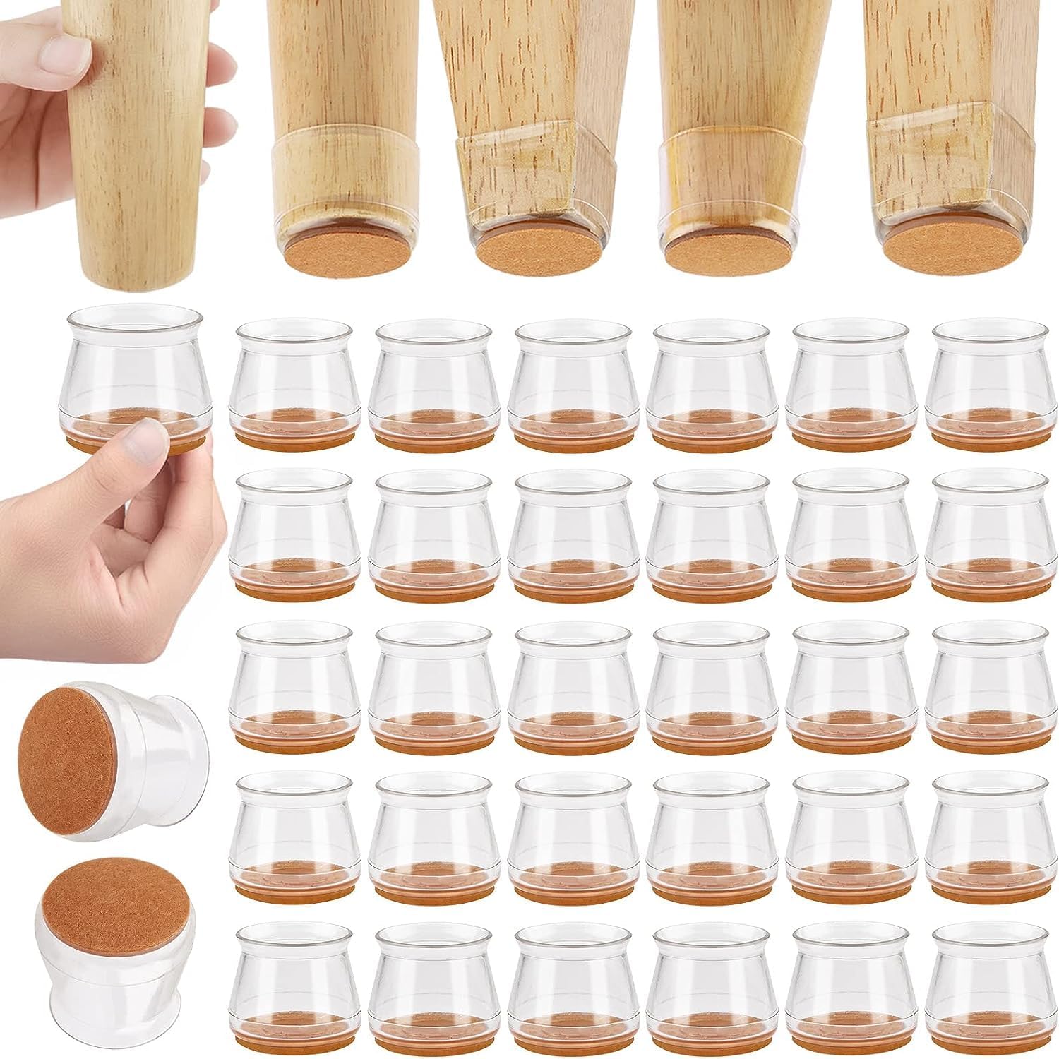 32Pcs Chair Leg Protectors by CNDREAM: Scratch-Free Floors