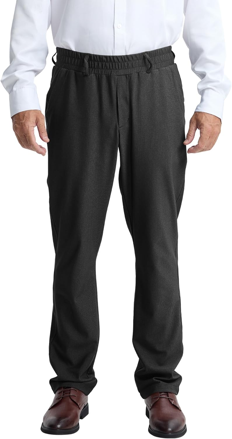 LETAOTAO Mens Elastic Waist Pants for Seniors with Magnet Button