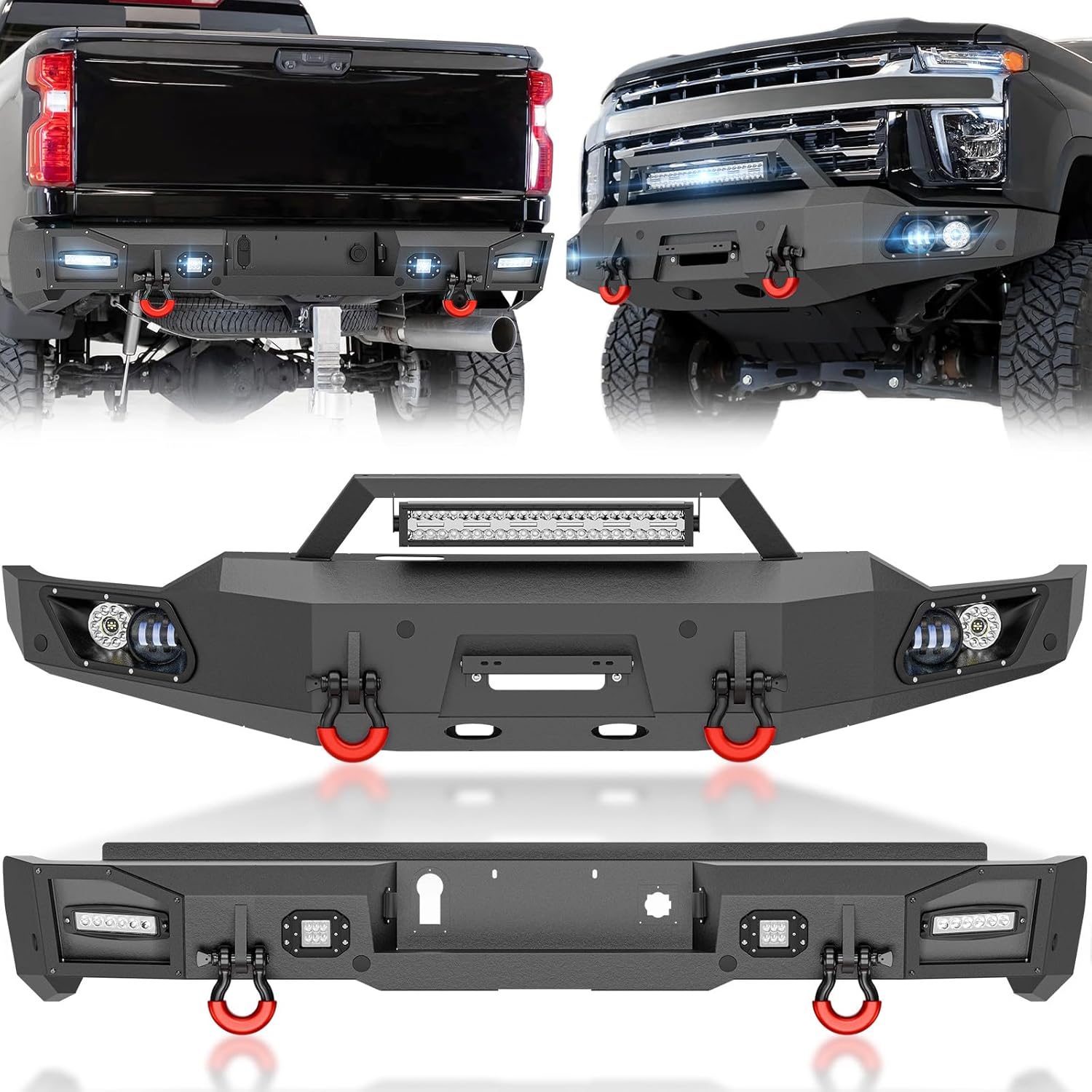 Front and Rear Bumpers for 2020-2023 Chevy Silverado 2500 3500