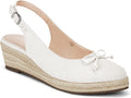 Womens Closed Toe Espadrilles Wedges Platform Slingback - Canvas Bow