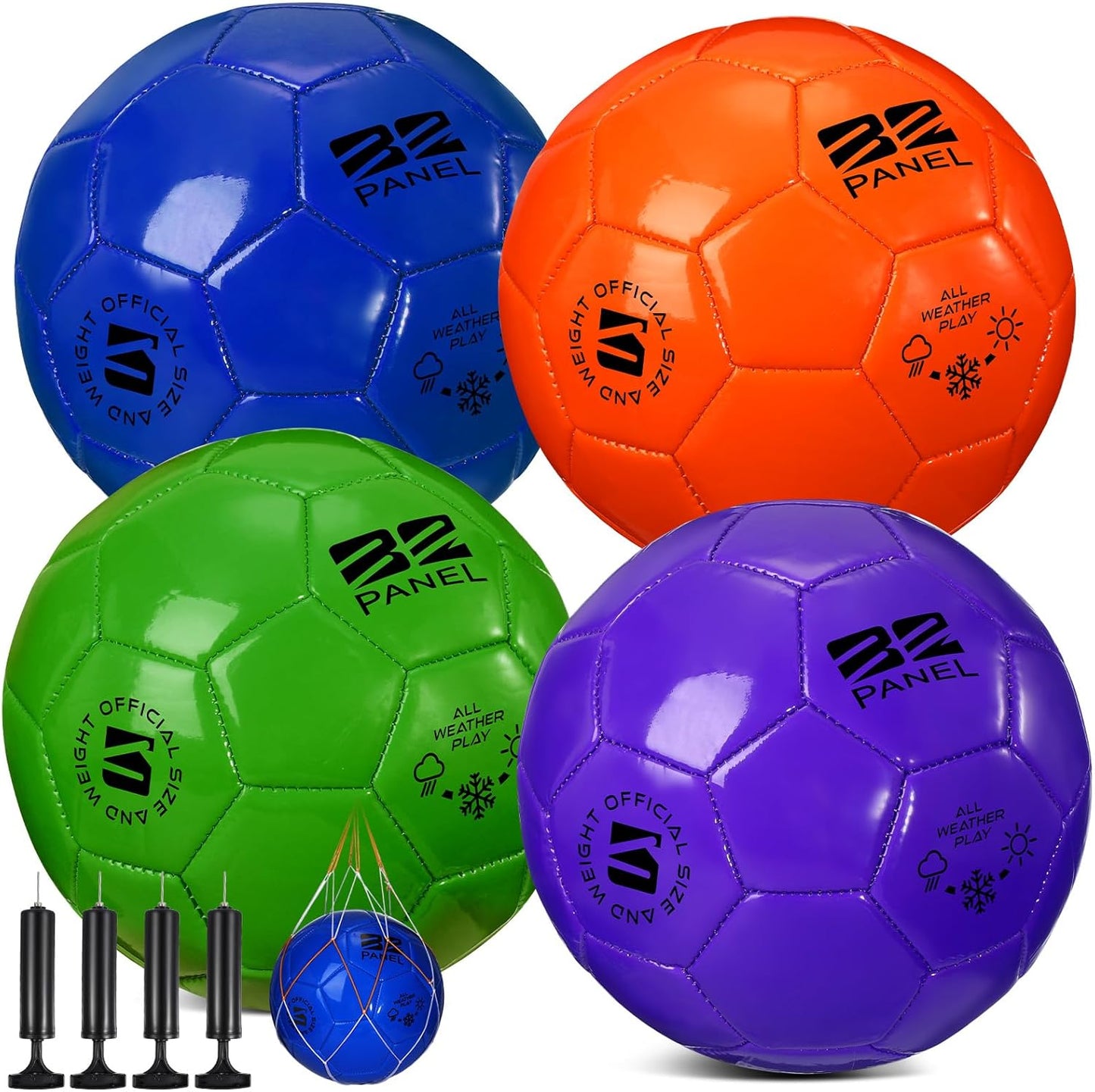 Shappy 4 Pcs Operation Christmas Soccer Ball Set with Pump