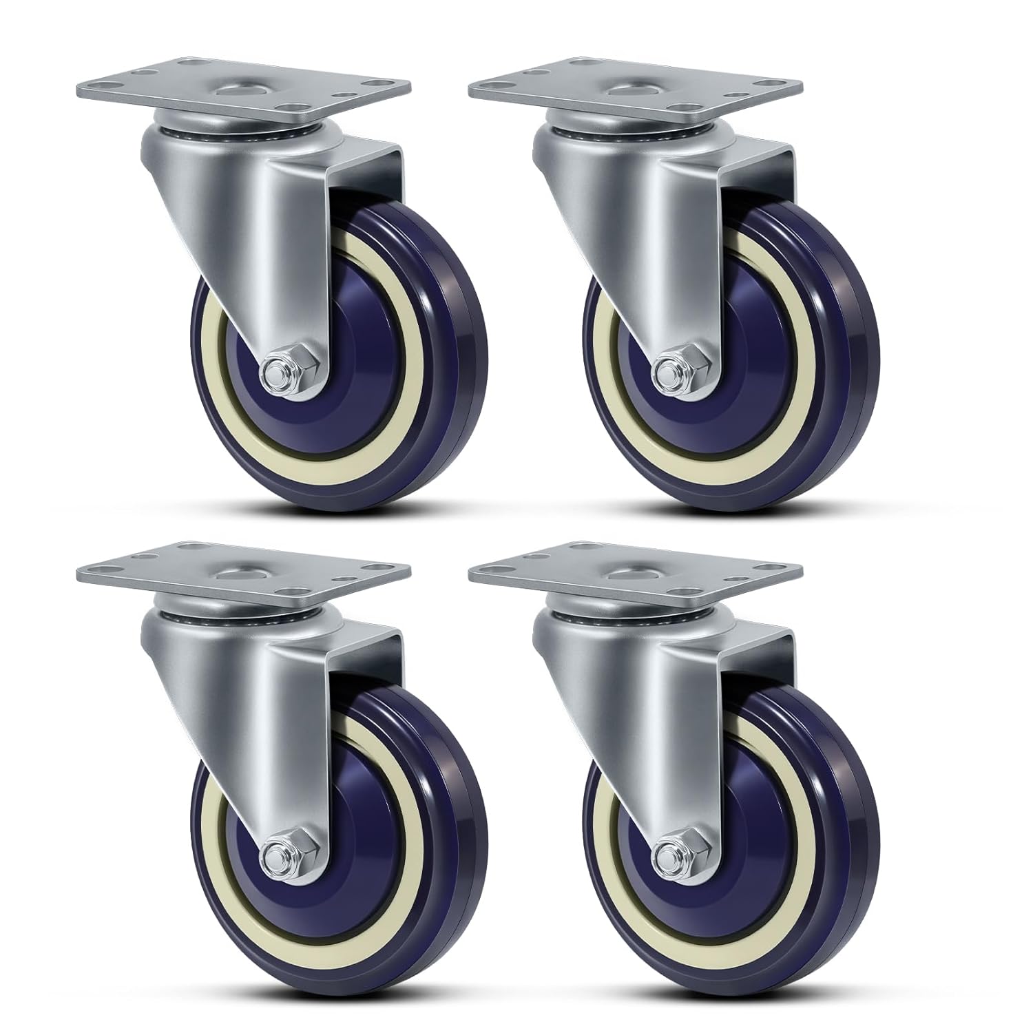 4 Inch Heavy Duty Caster Wheels Set of 4 for Smooth Rolling