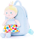 Onetoo Toddler Backpack with Soft Baby Doll - Plaid Dress, 9.5 - Adorable Playmate!