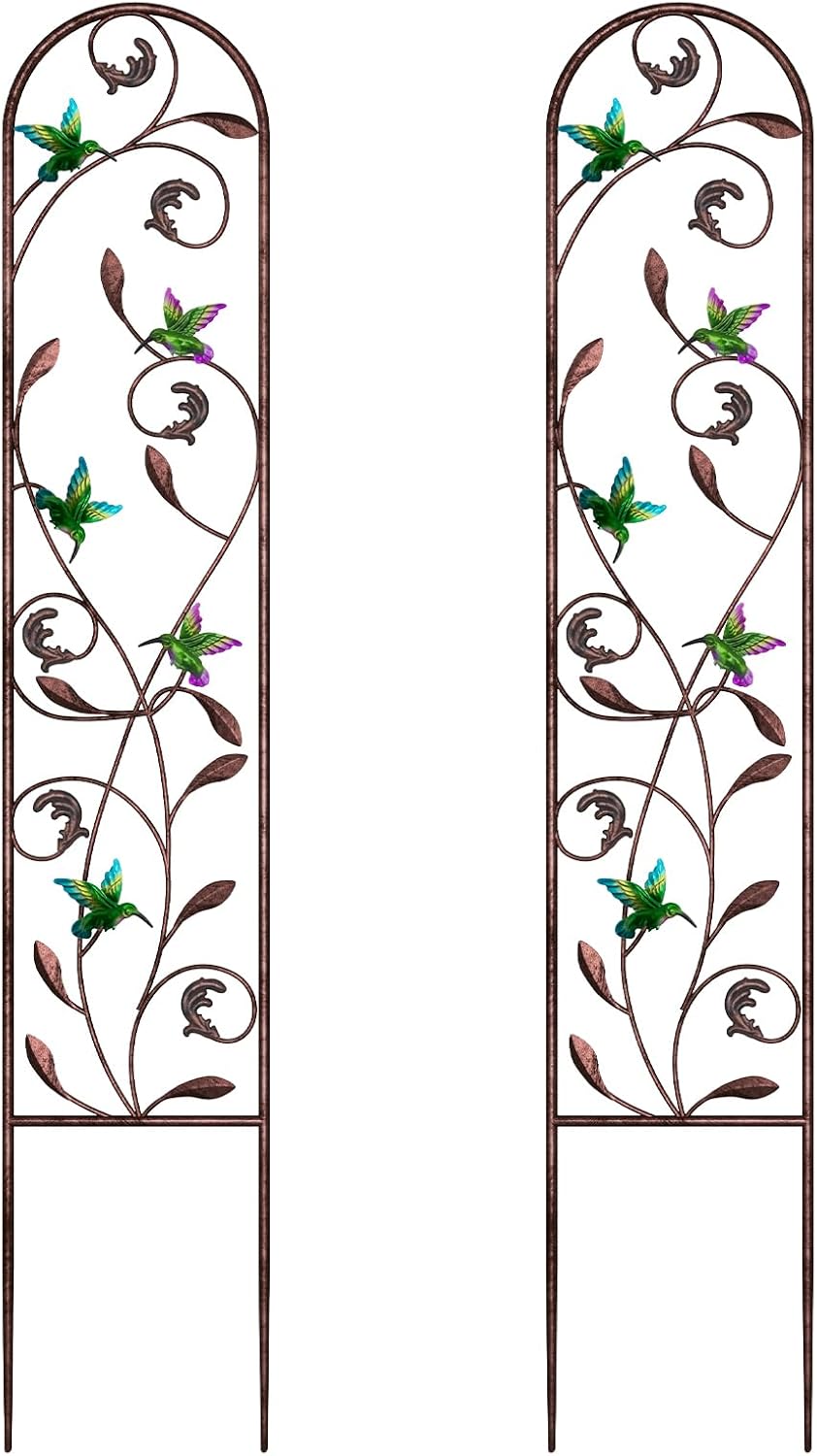 aboxoo Hummingbird Metal Garden Trellis Set for Climbing Plants