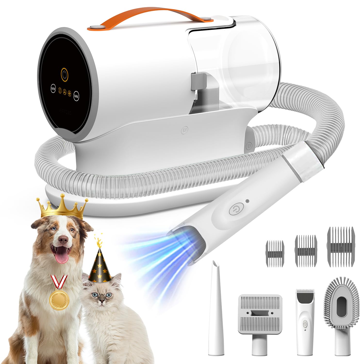 FIXR Dog Vacuum: 12000pa Suction, 2l Dust Cup, 5 Grooming Tools