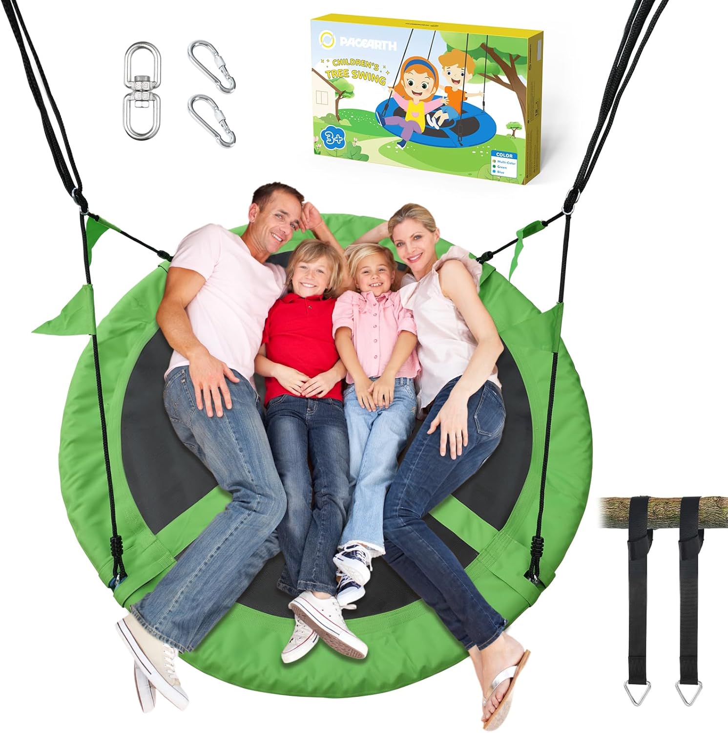 60-Inch PACEARTH Tree Swing for Kids & Adults - Heavy Duty Fun
