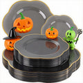 Liacere 50PCS Black Plastic Plates - Heavy Duty Party Plates