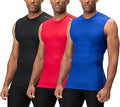 Men's 3-Pack Athletic Compression Sleeveless Shirts - 87% Polyester