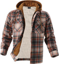 Facitisu Hoodies for Men Sherpa Lined Heavyweight Flannel Jacket Faux