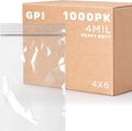 GPI 4 X 6 Clear Plastic Zip Bags - Heavy-Duty Resealable Baggies