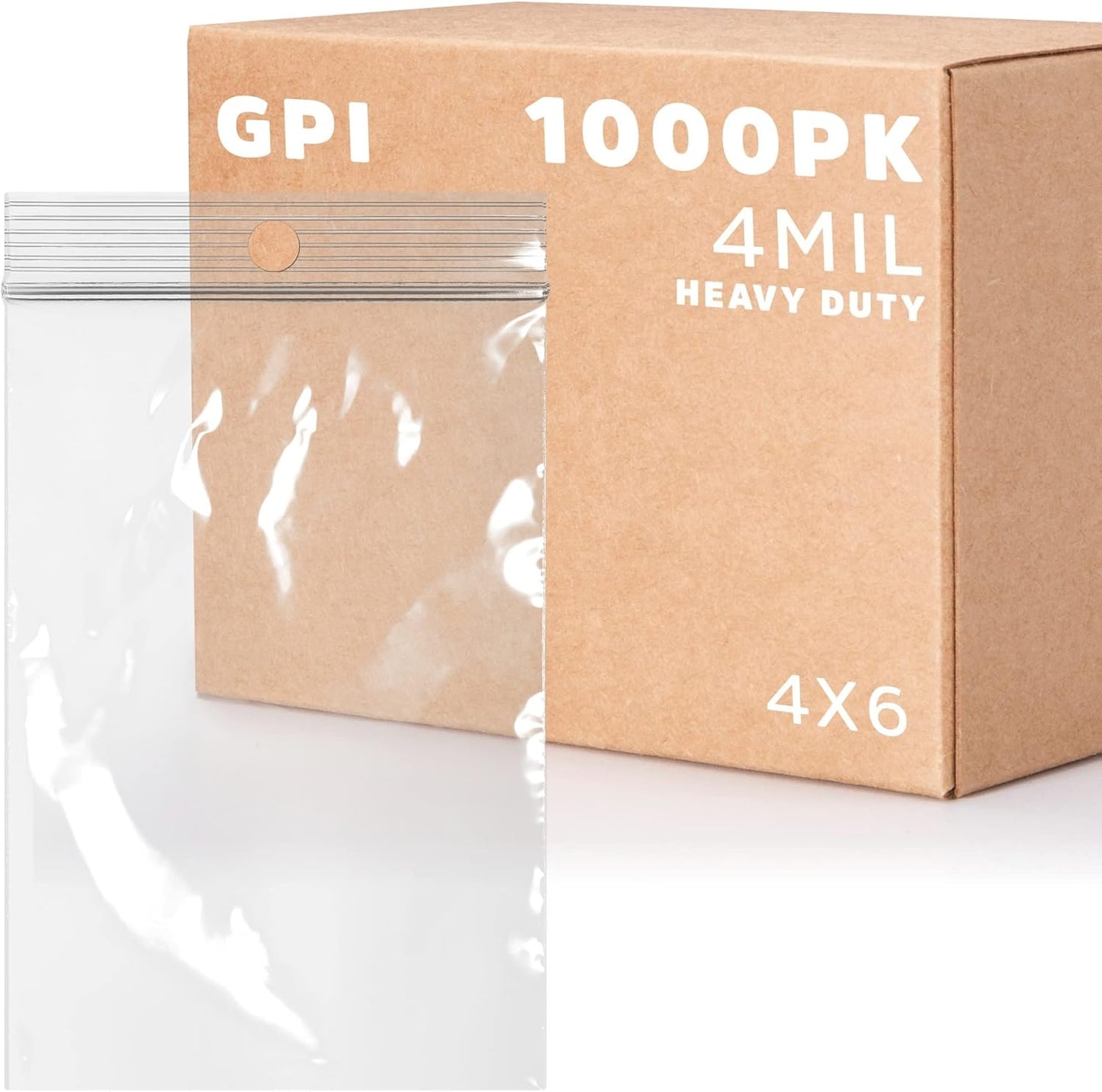 GPI 4 X 6 Clear Plastic Zip Bags - Heavy-Duty Resealable Baggies