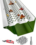 Gutter Guards 5 inch White Aluminum Leaf Filter Covers - 28 ft