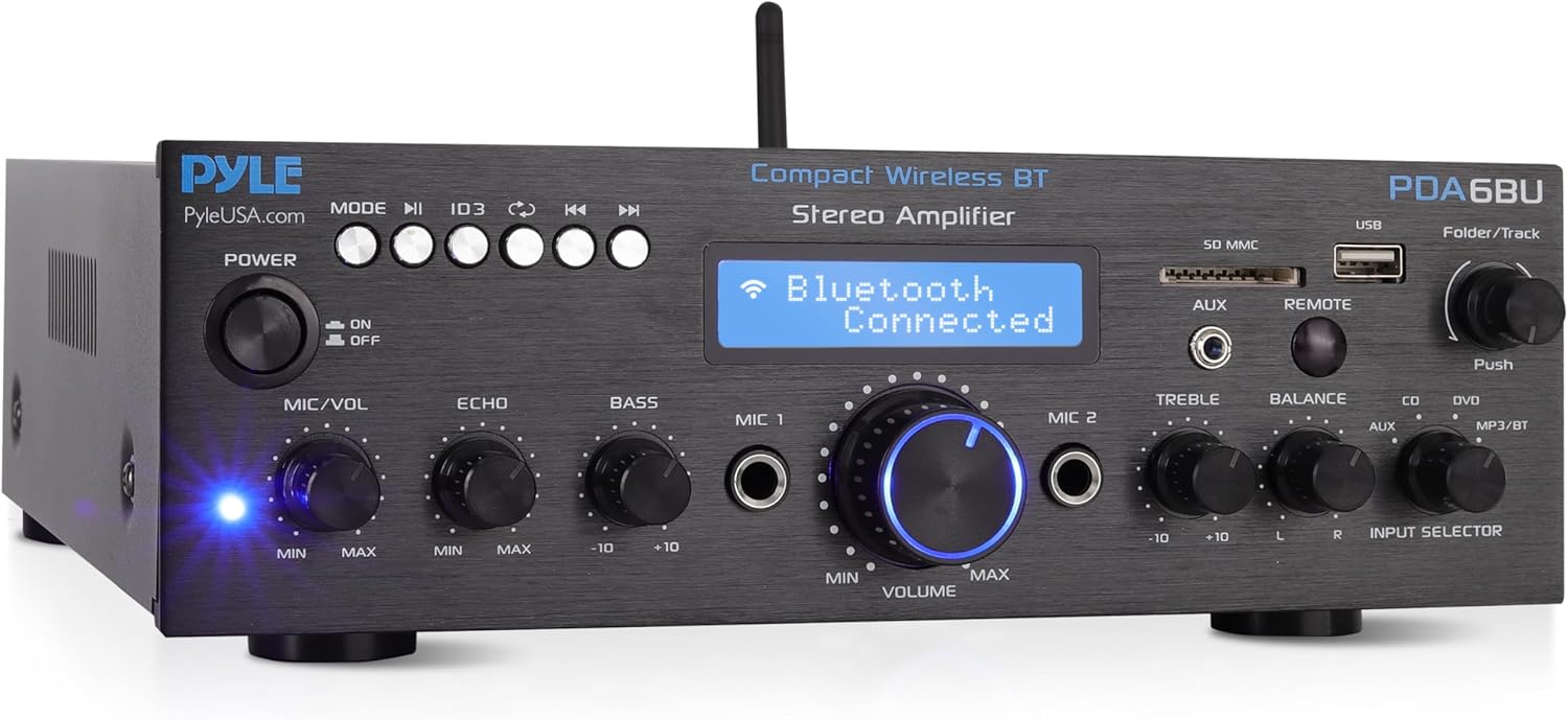 Pyle Wireless Bluetooth Power Amplifier System for Home Theater