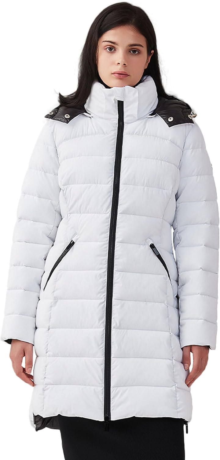 IKAZZ Women's Winter Warm Coat Packable Long Hooded Jacket