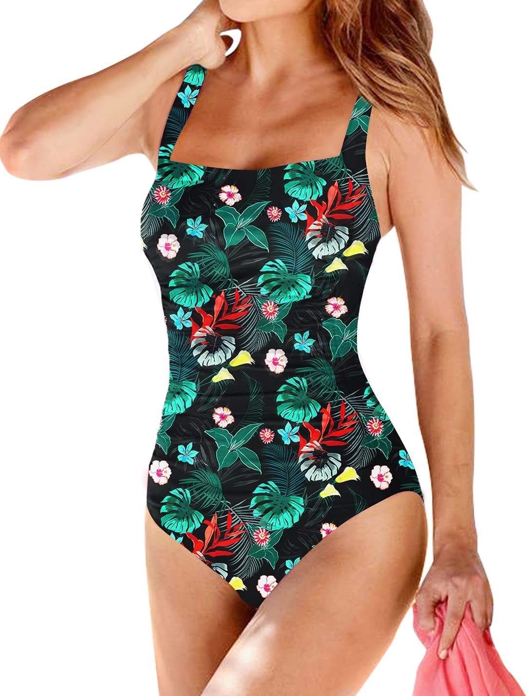 Upopby Women's Vintage Padded Push Up One Piece Swimsuits