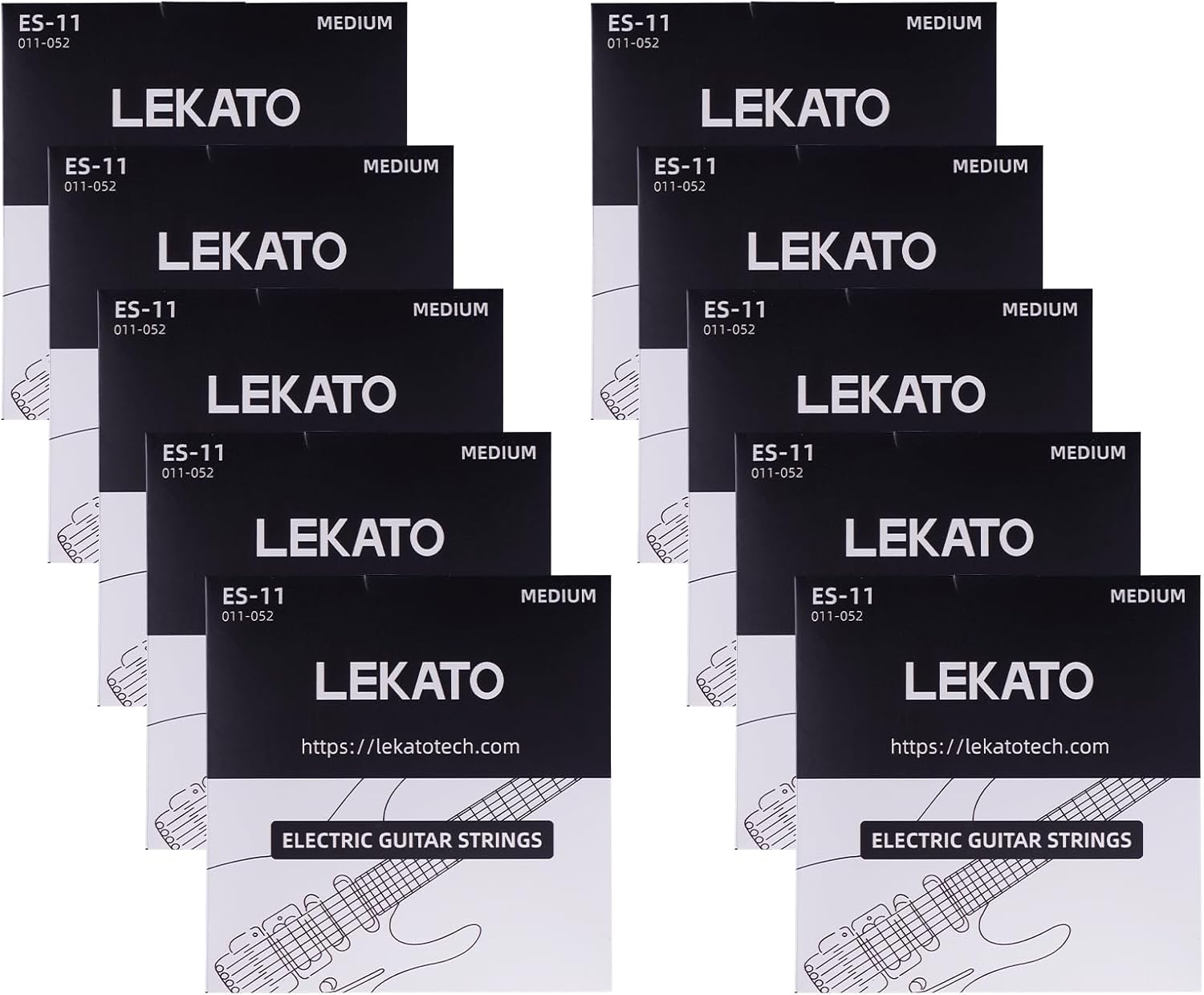 LEKATO Coated Electric Guitar Strings 10 Set - Long-Lasting Tone!