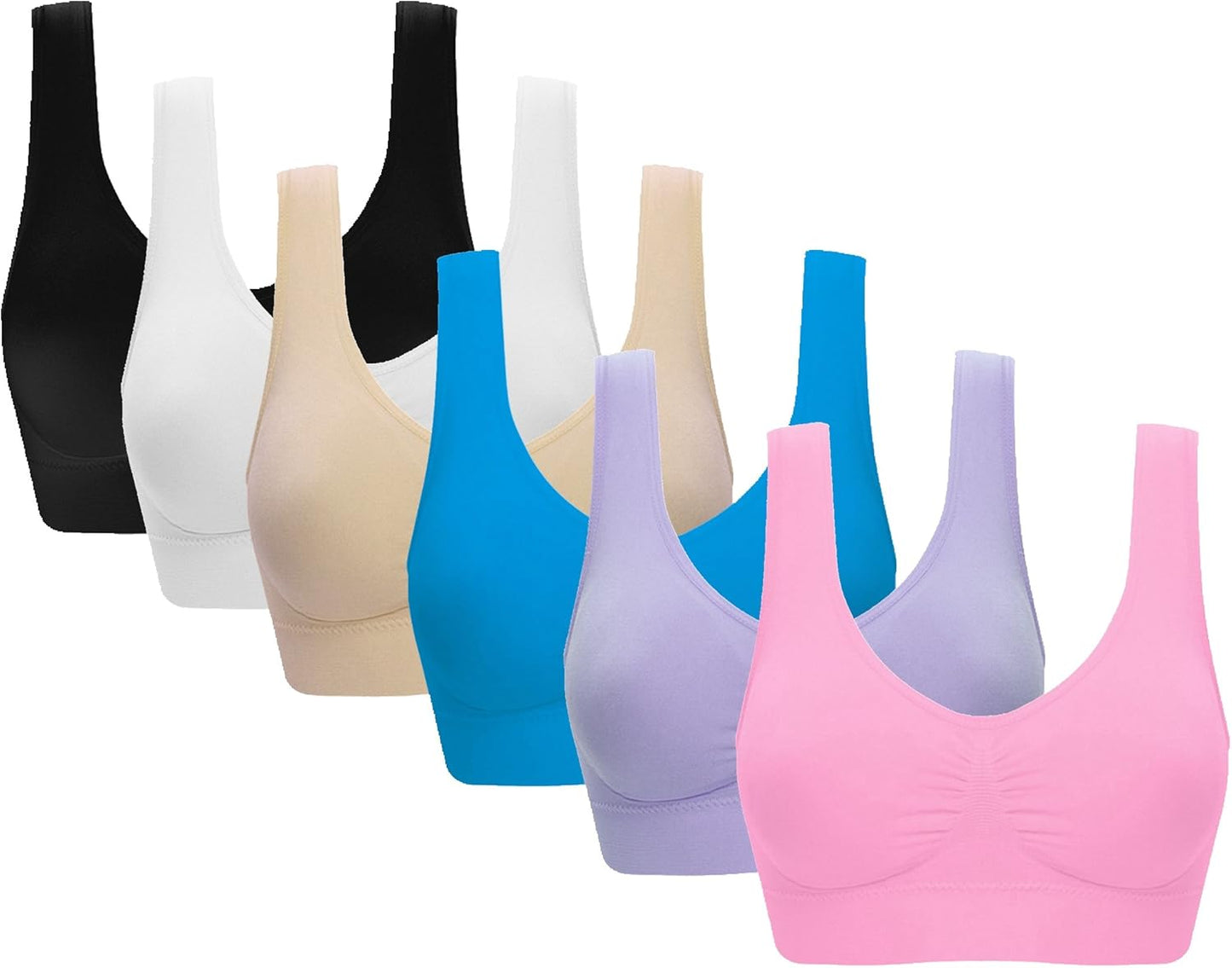 Vermilion Bird Women's 3 Pack Seamless Sports Bra for Comfort