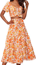 Floral Two Piece Skirt Set - Flowy Boho Maxi Outfit for Summer