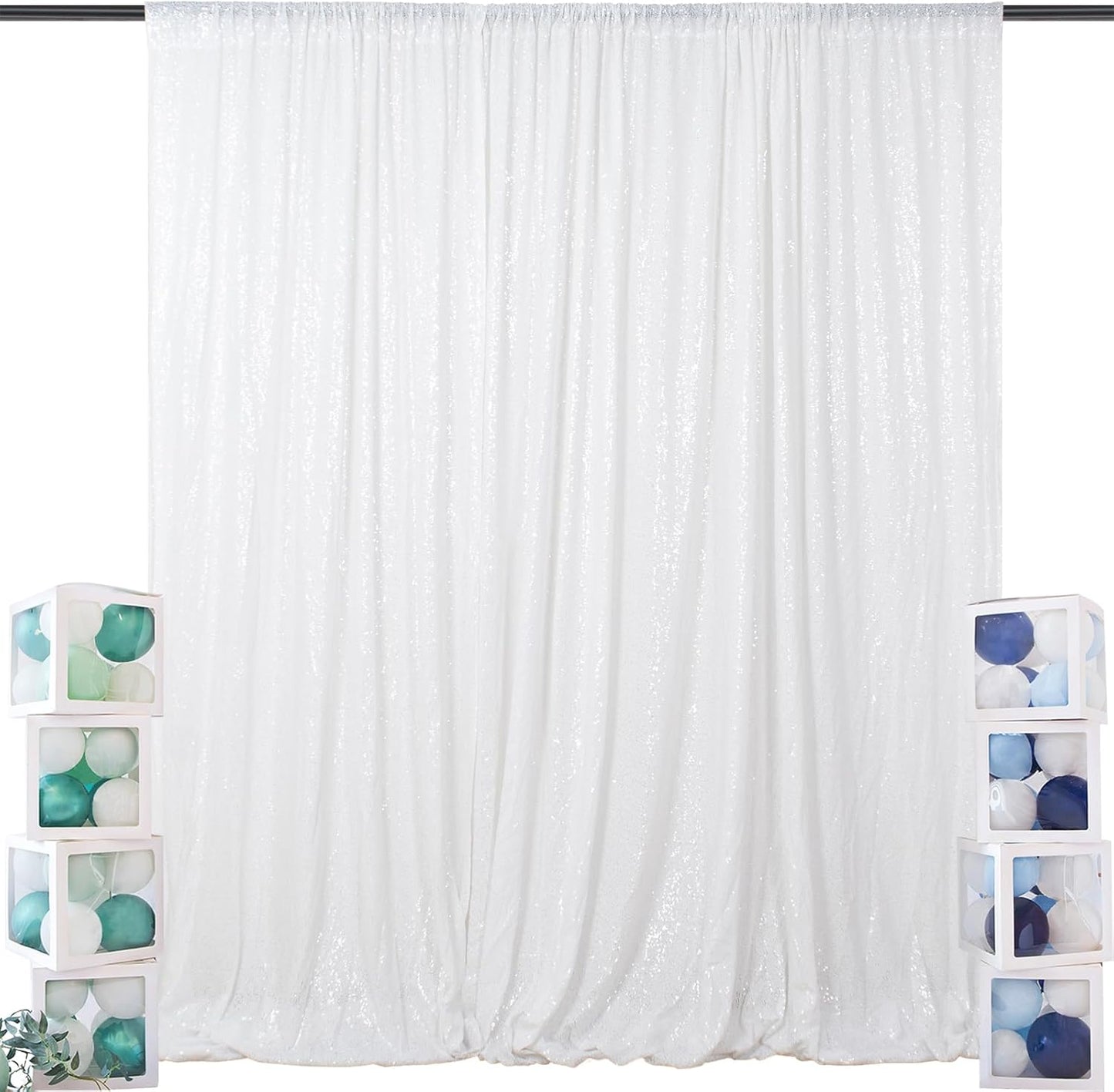 White Sequin Photo Booth Backdrop - Shimmer & Shine!