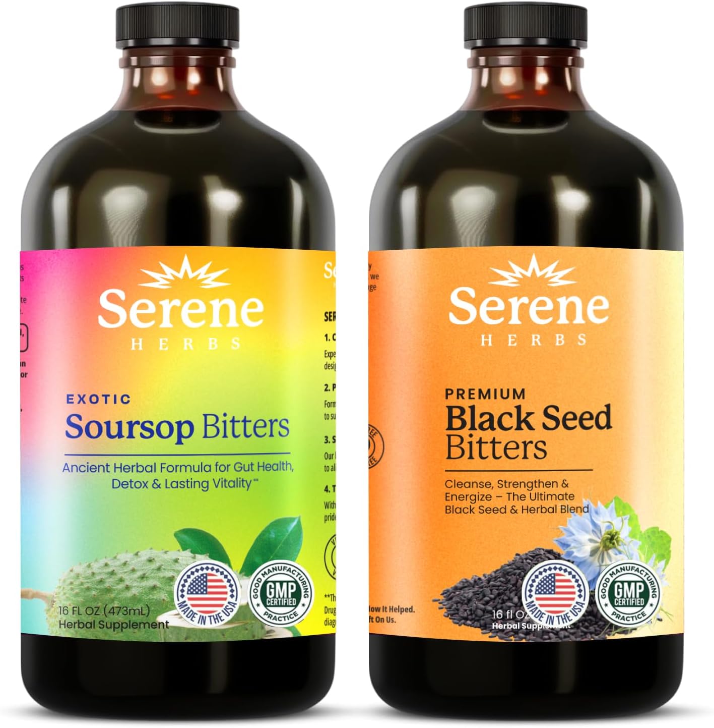 Soursop Bitters Liquid & Black Seed Bundle for Wellness Support