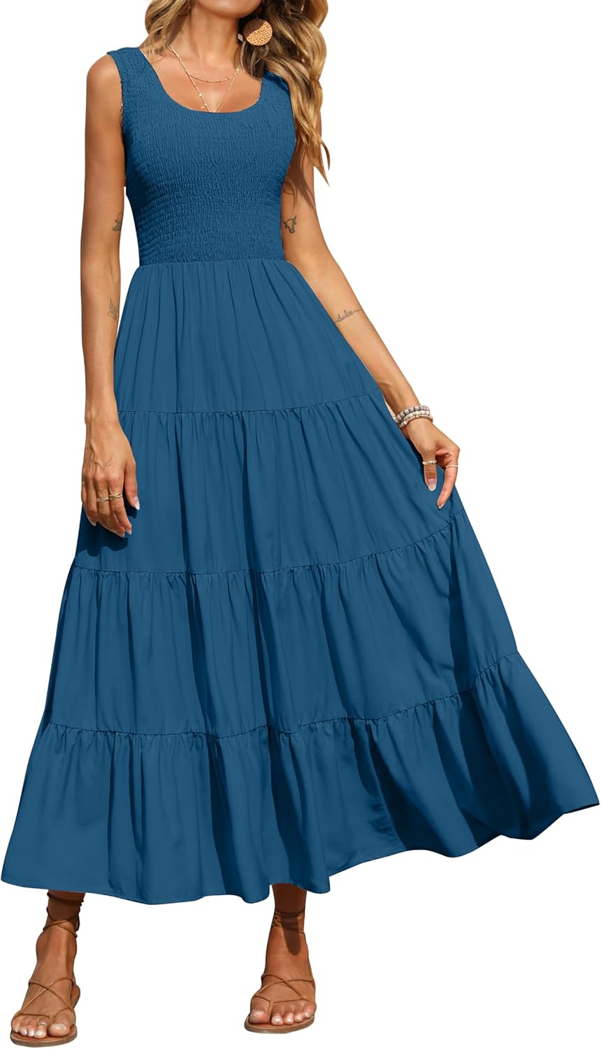 PRETTYGARDEN Women's Casual Loose Maxi Sundress for Summer