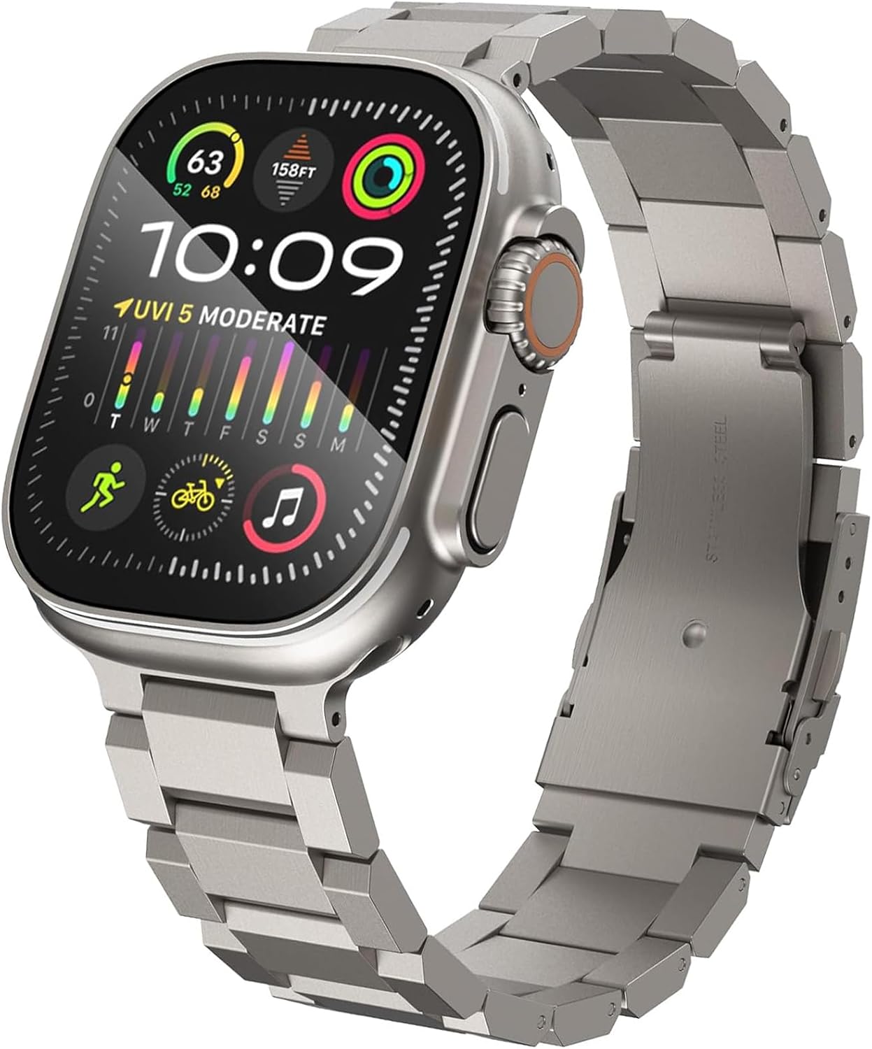 Rugged Stainless Steel Apple Watch Band for Men