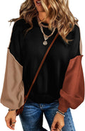 Dokotoo Women's Colorblock Crewneck Cotton Sweater - Cozy Fall Staple
