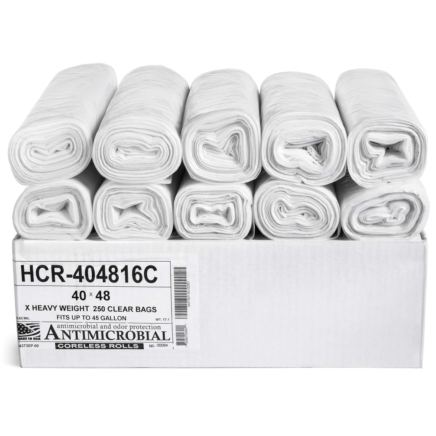 Aluf Plastics 45 Gallon Clear Trash Bags for Heavy Duty Use