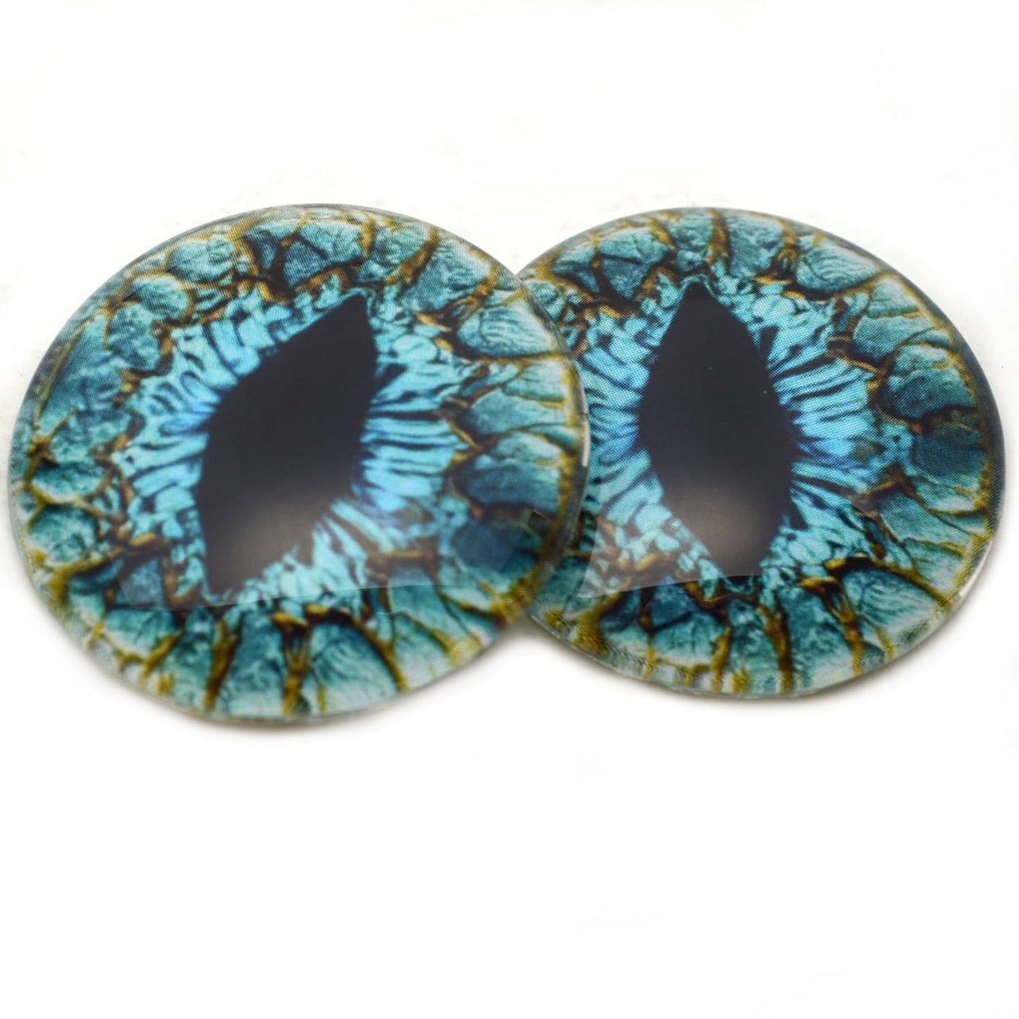 Turquoise Blue Dragon Glass Eyes for Jewelry and Art Projects