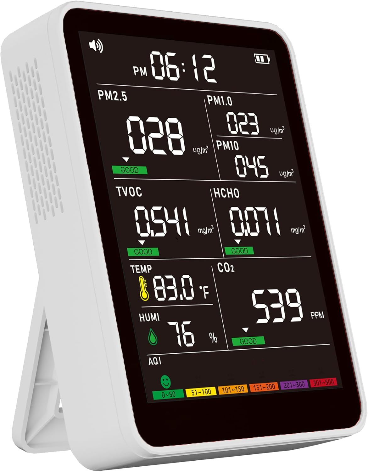 Air Quality Monitor Indoor with 16 in 1 Functions for Home
