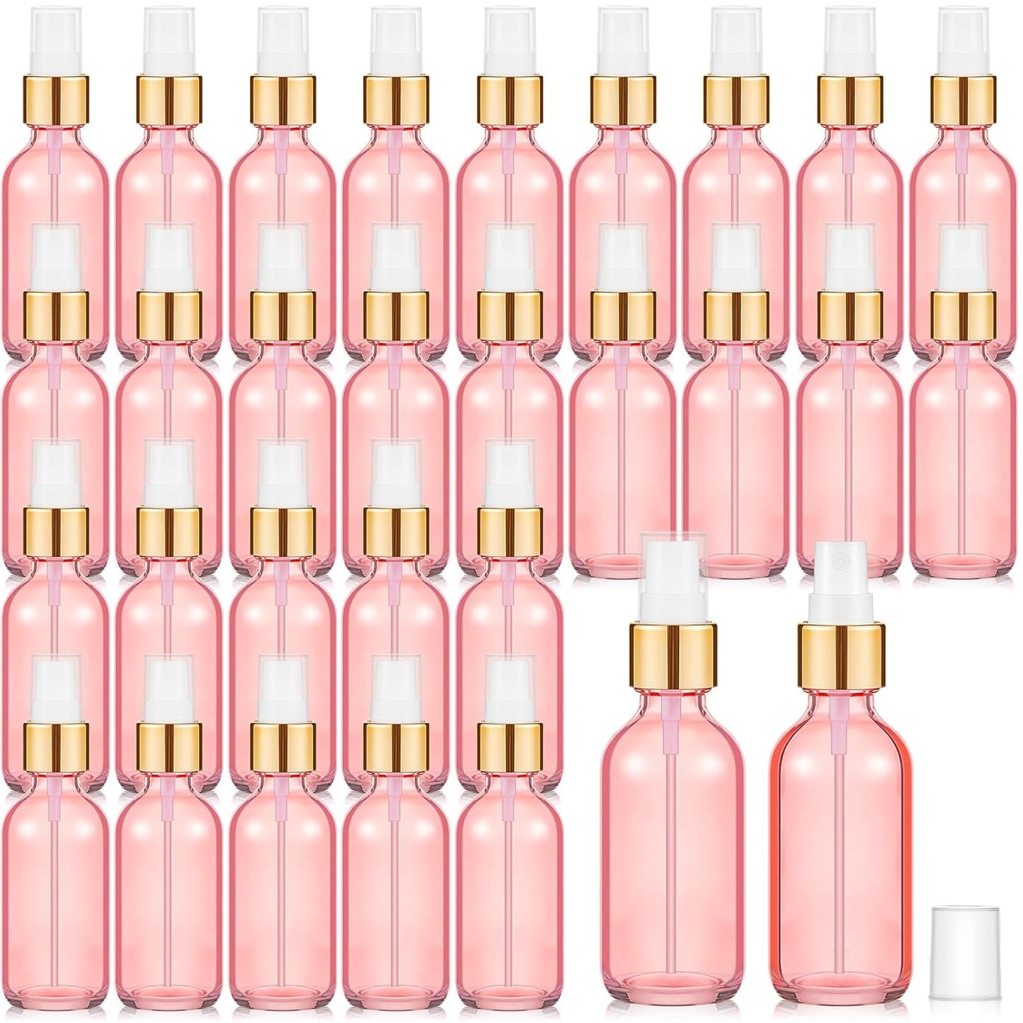 Elegant 30 Pcs Rose Gold Glass Spray Bottles for Travel Use