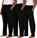 Men's 3-Pack Pajama Pants - Soft Stretch Lounge Bottoms