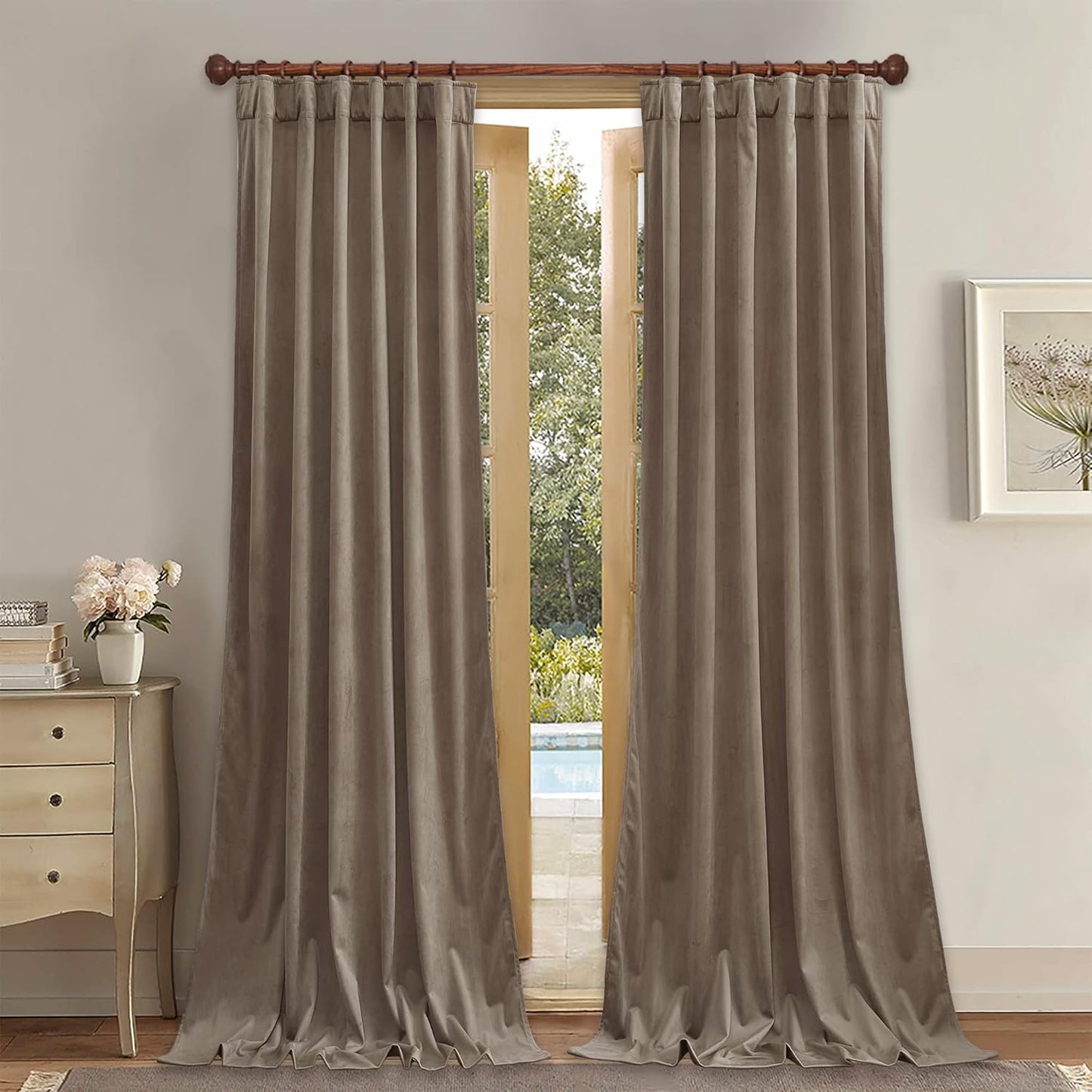 StangH 120 inches Velvet Curtains for Luxury Room Darkening
