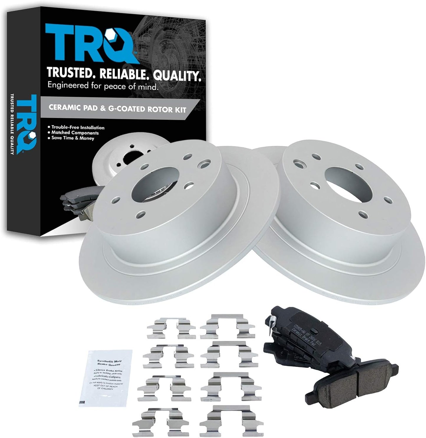 TRQ Rear Brake Pad & Rotor Kit for Nissan Altima and More