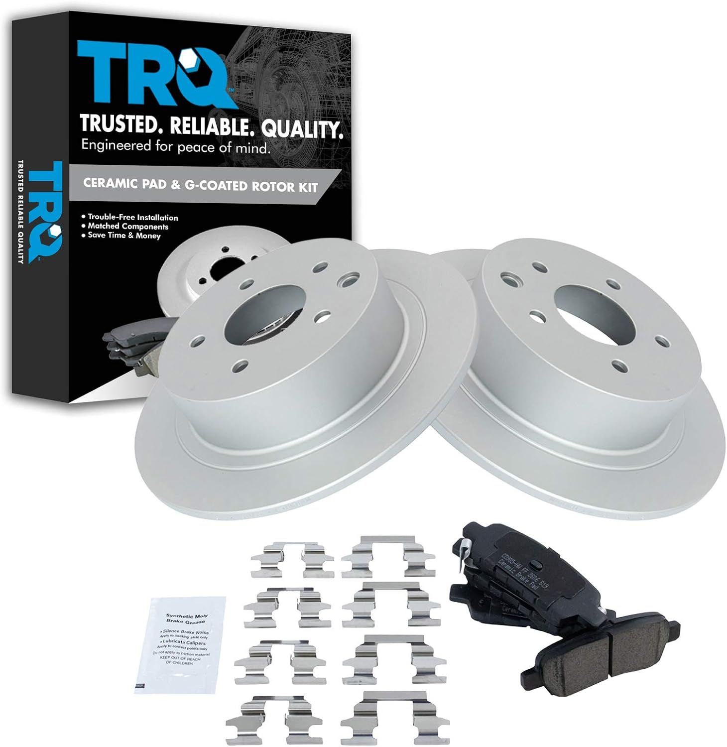 TRQ Rear Brake Pad & Rotor Kit for Nissan Altima and More
