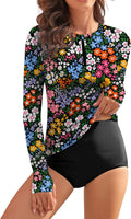 Women Rash Guard Long Sleeve Swim Shirt UPF 50+ - Lightweight Sun is