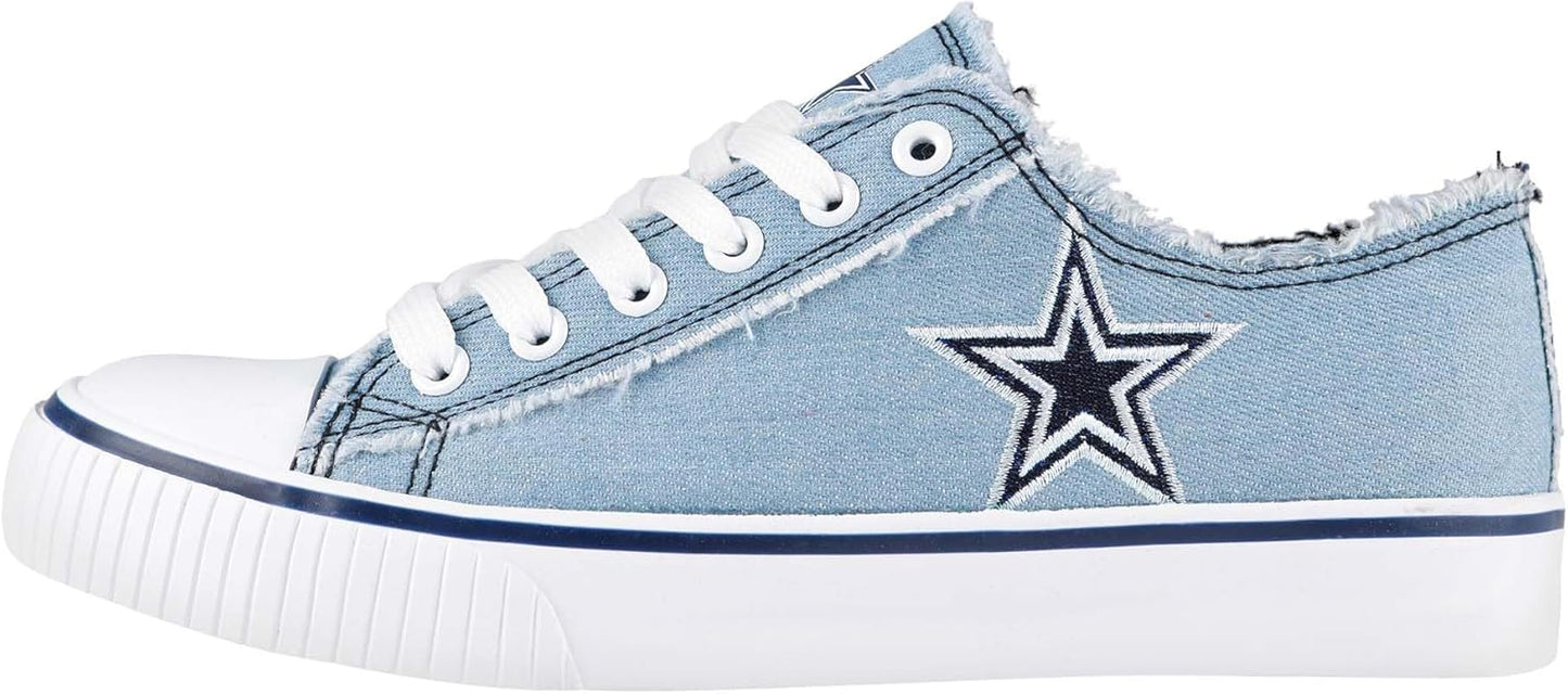 FOCO Women's NFL Denim Team Logo Low Top Canvas Sneakers