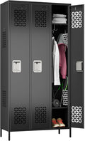 METAN Metal Lockers 3-Door Steel Storage Cabinet - Heavy Duty
