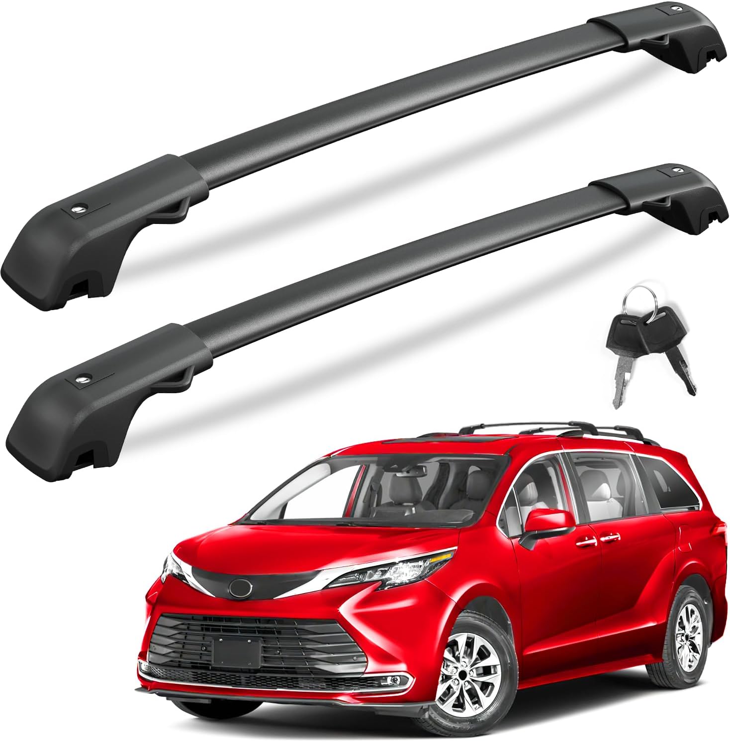 KINGGERI Lockable Roof Rack Cross Bars for Toyota Sienna 2021-2025