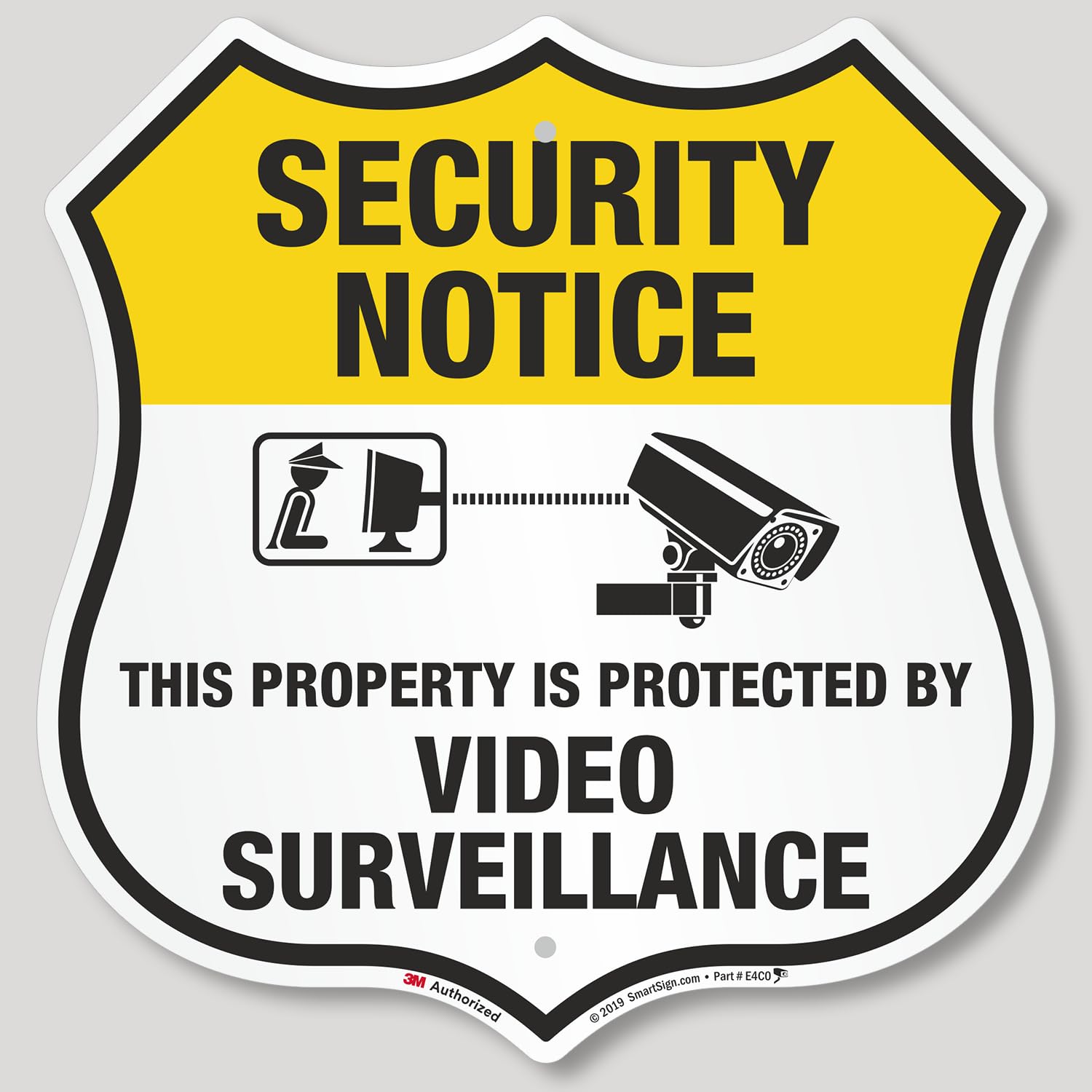 Video Surveillance Notice Sign - Reflective Aluminum 18ft x 17.5ft