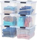 Plastic Storage Box 40 QT with Lid and Latches - Clear Organizer