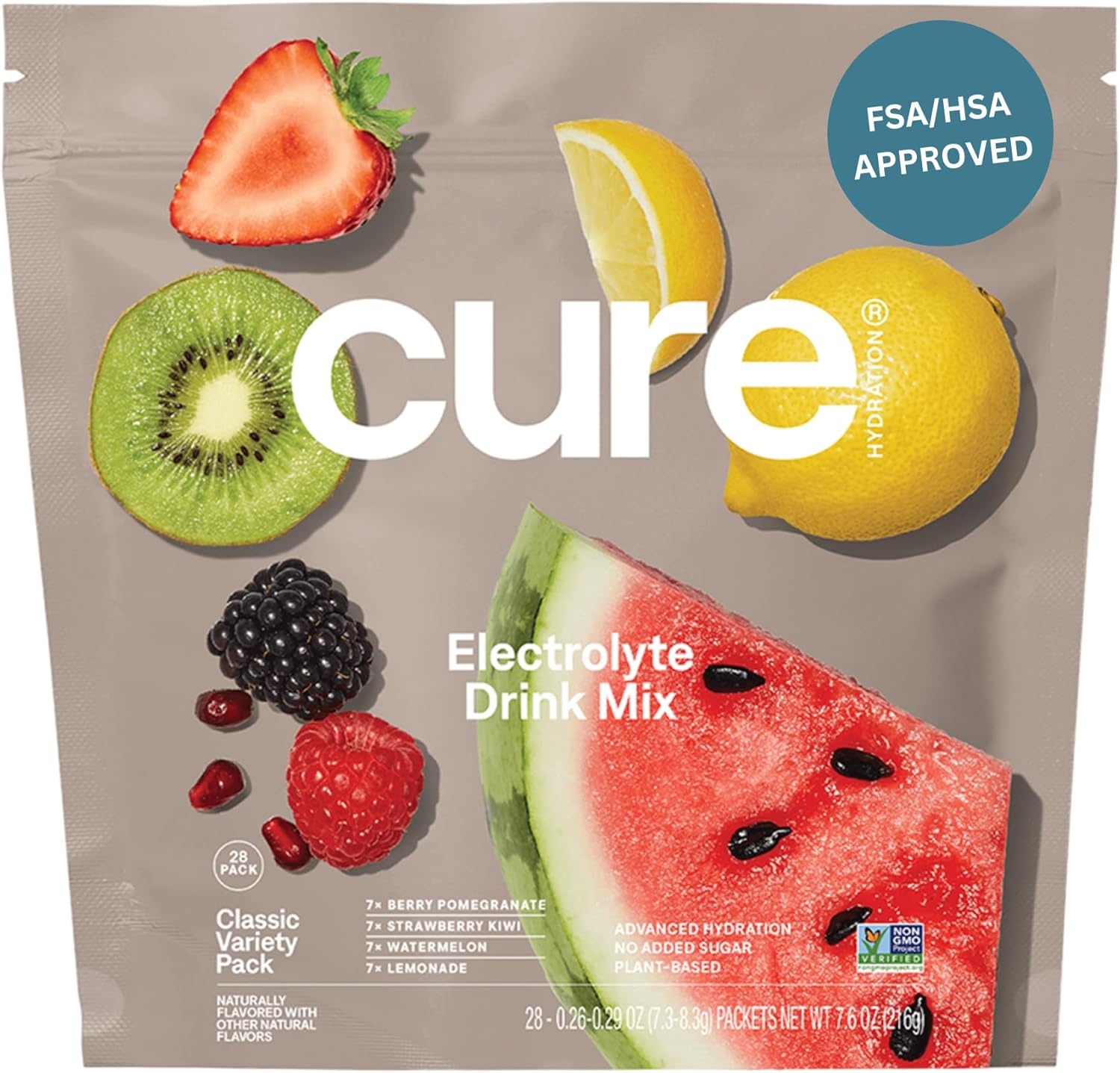 Cure Hydration Plant-Based Electrolyte Drink Mix for Dehydration