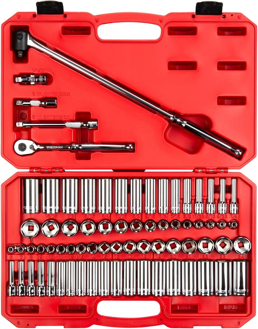 TEKTON 3/8 Inch Drive Socket and Ratchet Set, 73-Piece