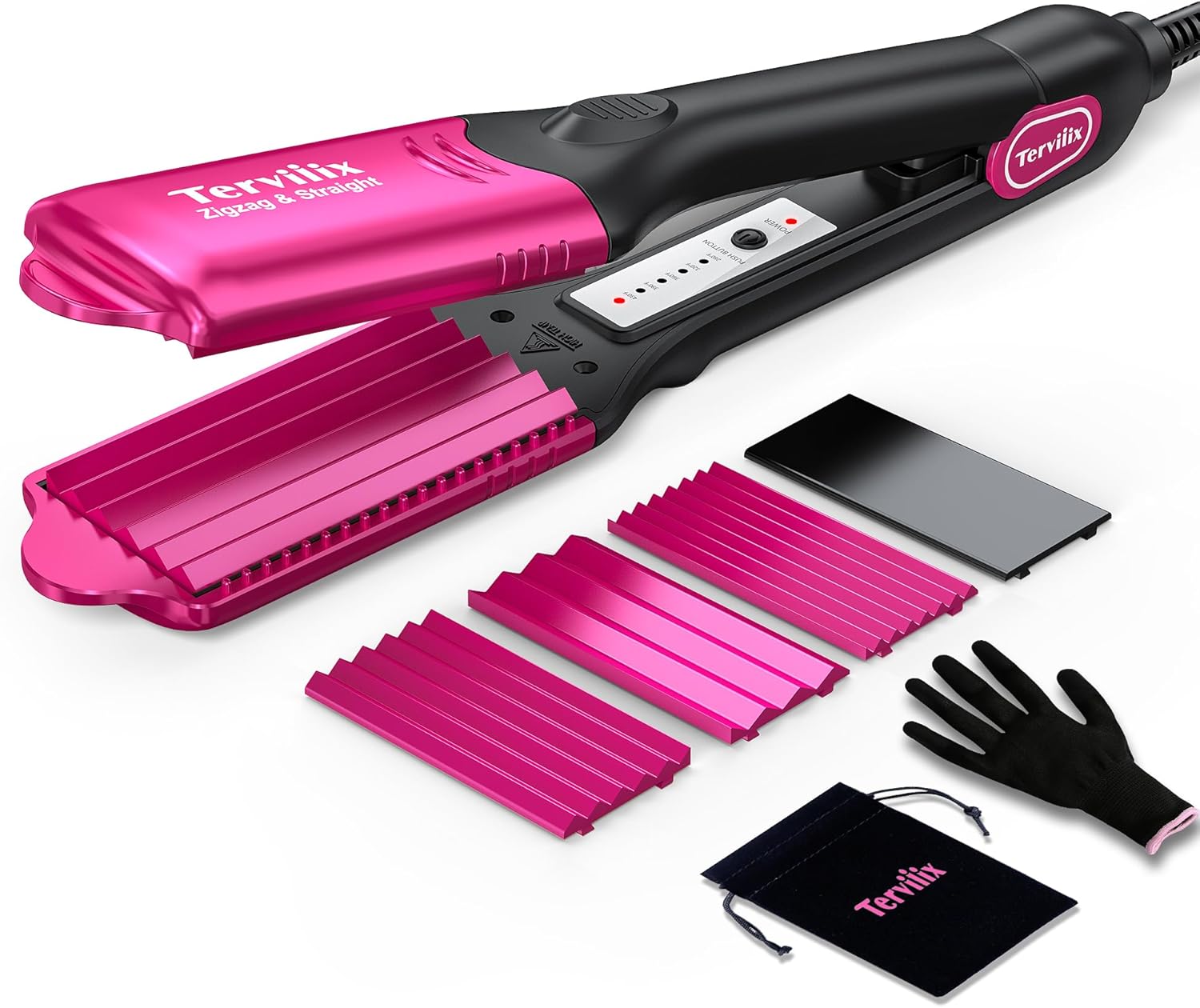 Terviiix Crimper Hair Iron with 4 Interchangeable Plates for Volume