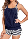 Tankini Swimsuit for Women Two Piece Tummy Control - Blouson Top