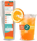 ECO SOUL Compostable Party Cups 16 oz (200 Count) - Eco-Friendly