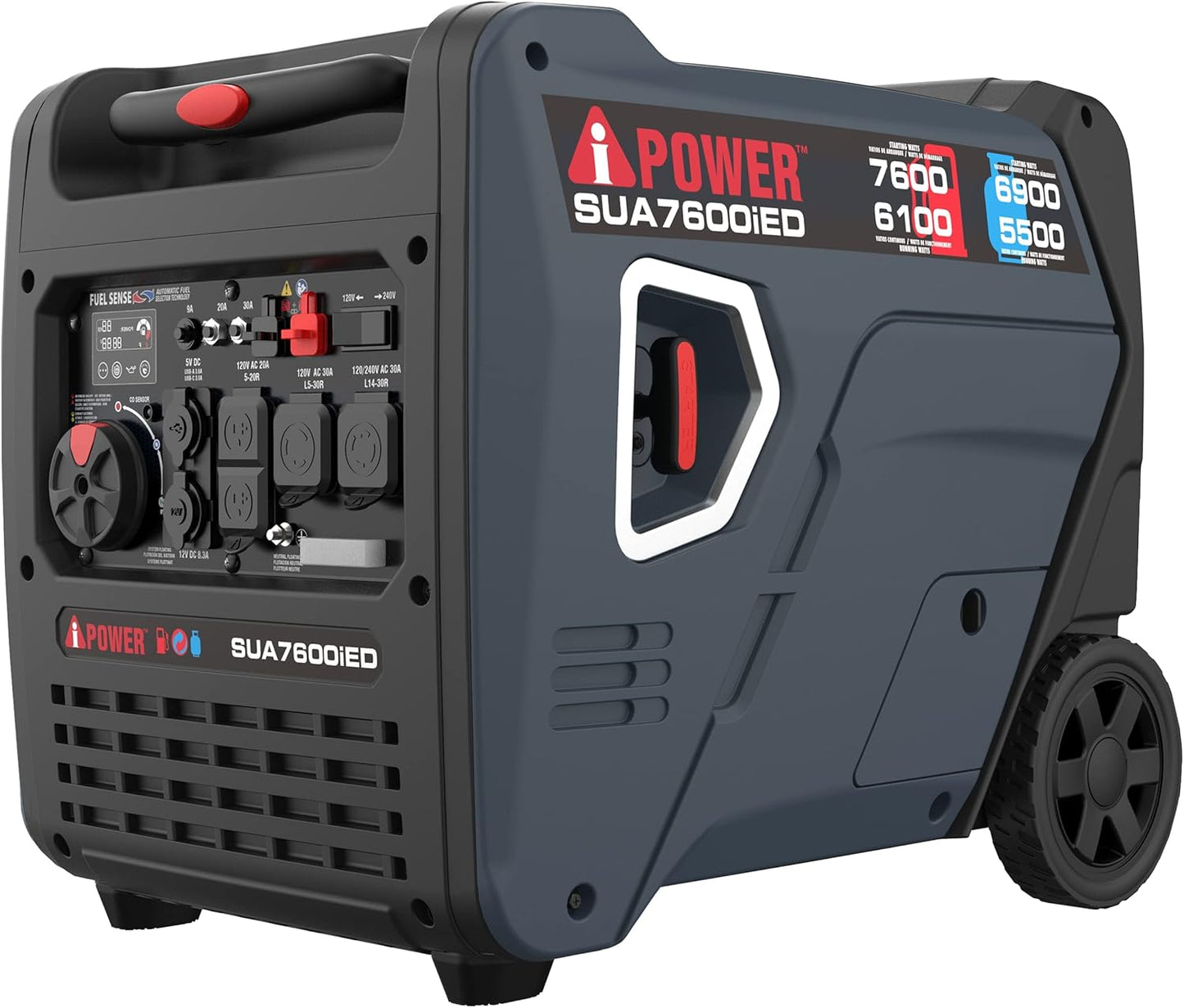 A-iPower 7600W Dual Fuel Inverter Generator - CO Sensor, RV Ready