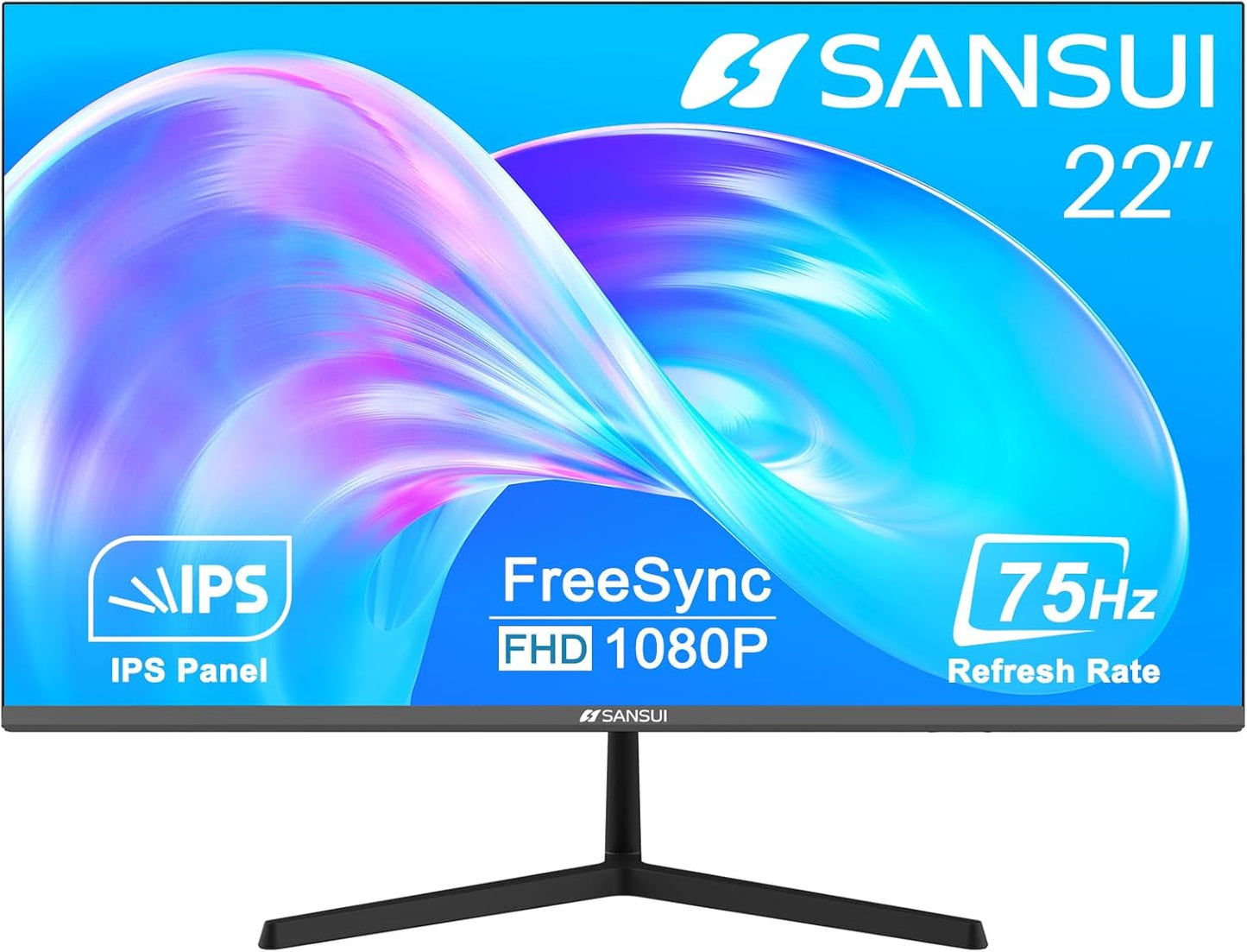 SANSUI 22 FHD IPS Monitor - Immersive Gaming & Work